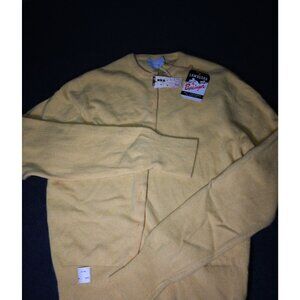 Vintage 1970's Lambgora By Barringer Yellow Cardigan Sweater Size 38 20% Angora